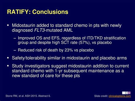 Ratify Midostaurin Added To Standard Chemotherapy Prolongs Os In