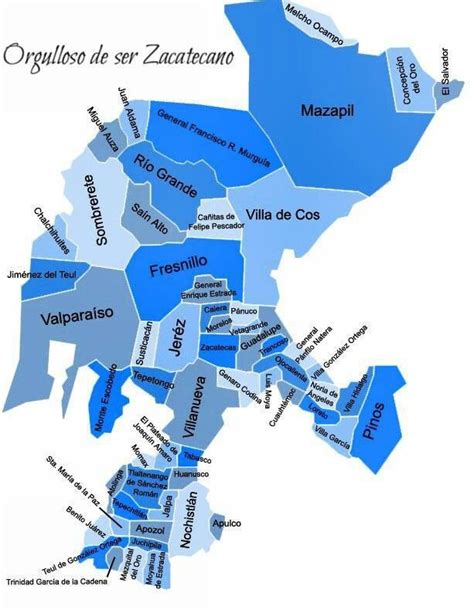 Mapa De Zacatecas Con Municipios