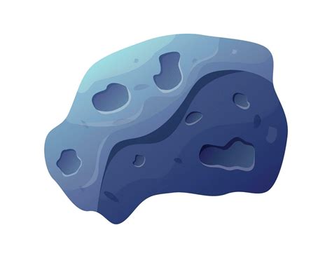 Cartoon Flying Space Asteroid With Craters And Bumps Vector Isolated Stone 26761730 Vector Art