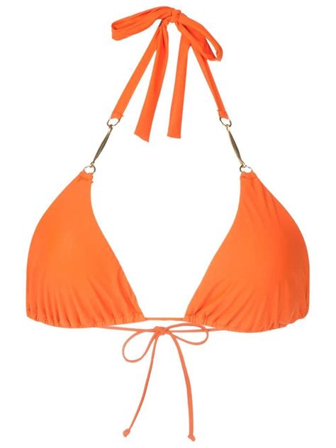 Lenny Niemeyer Halterneck Triangle Bikini Orange Editorialist