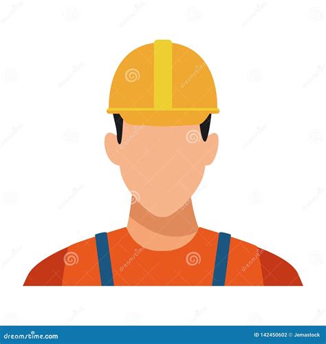 Perfil Do Avatar Do Trabalhador Da Constru O Colorido Ilustra O Do