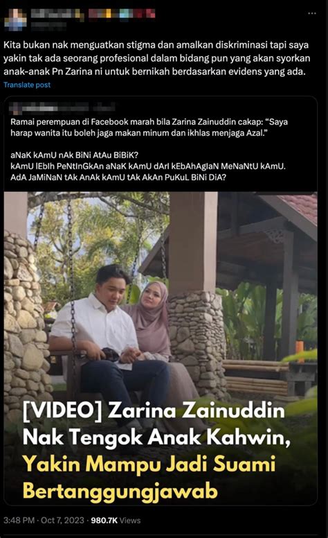 Bukan Nak Diskriminasi Tapi Ramai Tak Setuju Zarina Zainuddin