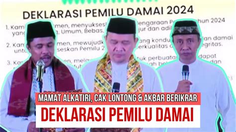 Gacor Ikrar Deklarasi Pemilu Damai Stand Up Comedy Mamat Alkatiri