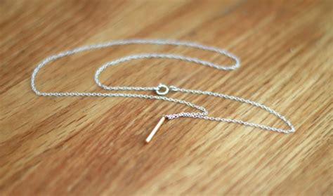 Handmade Gold and Silver Stick necklace