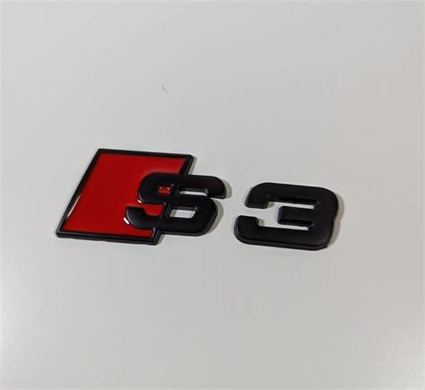 Oem Abs Nameplate For Audi S3 Blackout Emblem 3d Trunk Logo Badge