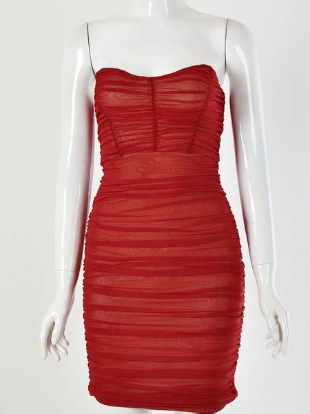 Sexy Sleeveless Strapless Bodycon Dress Power Day Sale