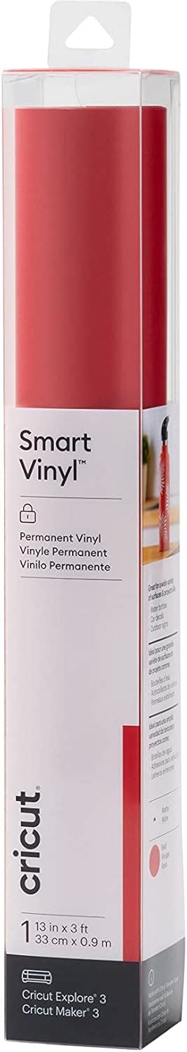 Amazon Cricut Smart Permanent Vinyl 13in X 3ft Red For Explore