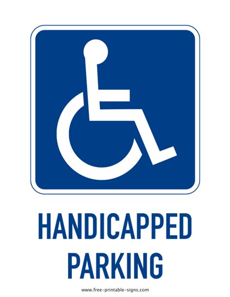 Printable Handicapped Parking Sign – Free Printable Signs