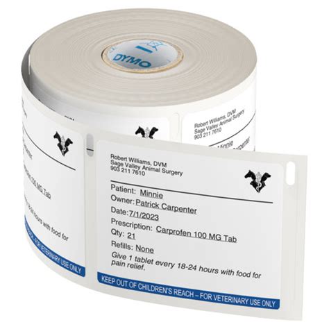 Dymo Veterinary Prescription Labels 6pack 2187328