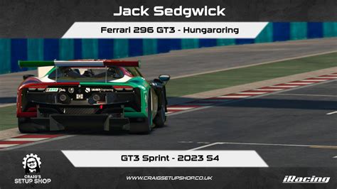 Iracing S Ferrari Gt Gt Sprint Hungaroring Jak Youtube