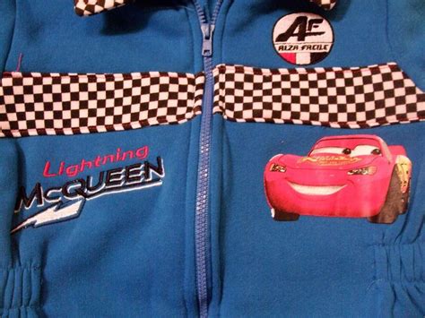 Disney Cars Costume Lightning Mcqueen Jumpsuit Size 3t Zip Front Blue