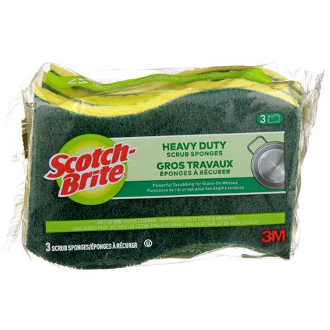 Scotch Brite Heavy Duty Scrub Sponges 3pk Grand And Toy