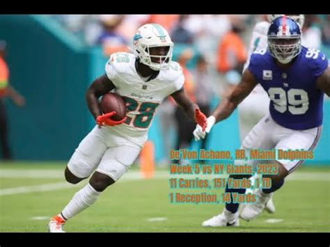 De Von Achane Week Every Run Target And Catch Miami Dolphins Vs New