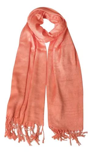 Bufanda Pashmina Chal Flecos Para Mujer Color Coral Mercadolibre