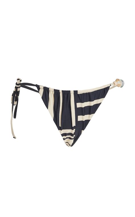 Sir The Label Striped String Bikini Bottom In Black Lyst