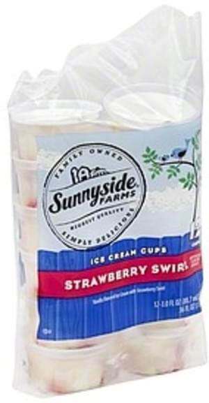 Sunnyside Farms Strawberry Swirl Ice Cream Cups 12 Ea Nutrition