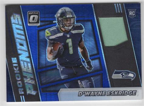 D WAYNE ESKRIDGE RC RELIC 2021 Donruss Optic Rookie Phenoms Blue Hyper