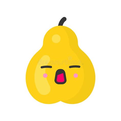 Pear Kawaii Cute Cartoon Funny Fruit Stock Vector Illustration Of