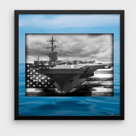 Navy American Flag Poster | Proud To Serve