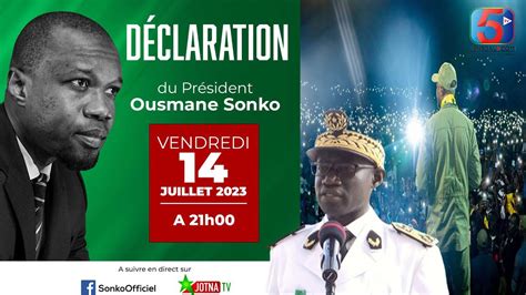 Direct Urgent La Déclaration Importante de Ousmane Sonko Après le