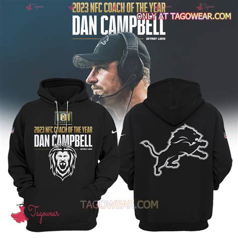 2023 Nfc Coach Of The Year Dan Campbell Detroit Lions Hoodie - Tagowear