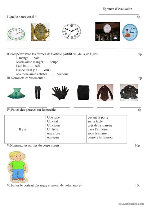 évaluation Français FLE fiches pedagogiques pdf doc