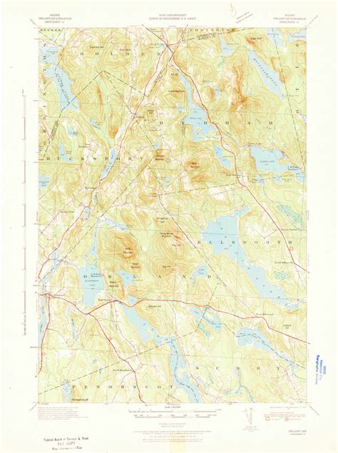 Orland Maine Usgs Old Topo Map Reprint X Me Quad