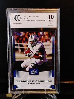 Terrance Ganaway RC 2012 Leaf Draft Blue 48 BCCG 10 Mint Or Better