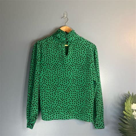 Jaclyn Smith Tops Jaclyn Smith Vintage Green Blouse With Black