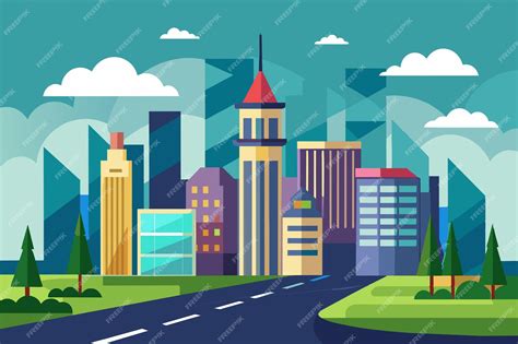 premium vector cartoon illustration  cityscape
