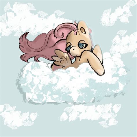 Fluttershy on cloud by Chronomel on DeviantArt