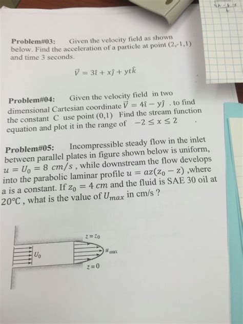 Solved Given The Velocity Field Us Shown Below Find The Chegg