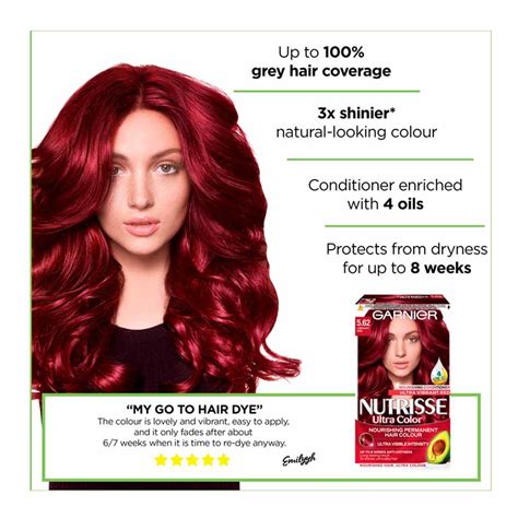 Garnier Nutrisse Ultra Vibrant Red 562 Permanent Hair Dye Wilko