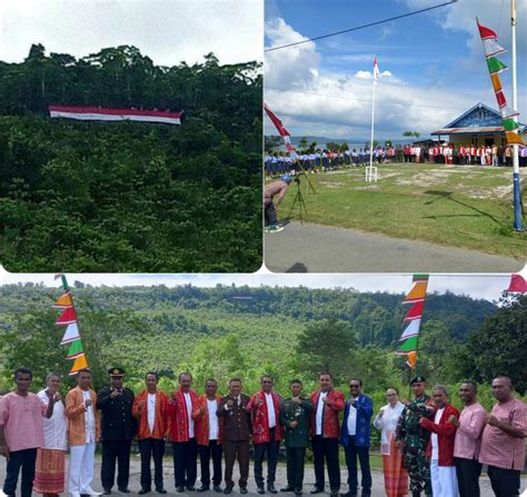 Warga Iha Ikuti Upacara Sekaligus Bentangkan Bendera Merah Putih