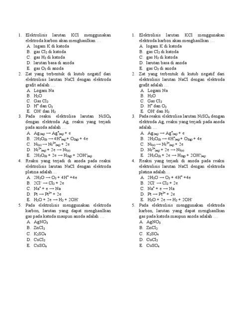 Soal Elektrolisis Pdf