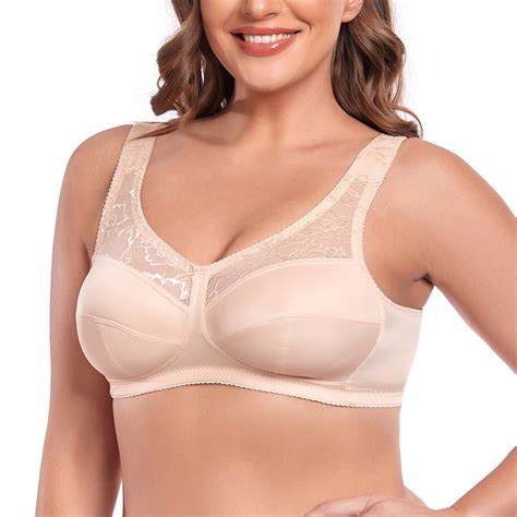 Wireless Full Coverage Bra Wide Straps Support Unlined Minimizer Plus