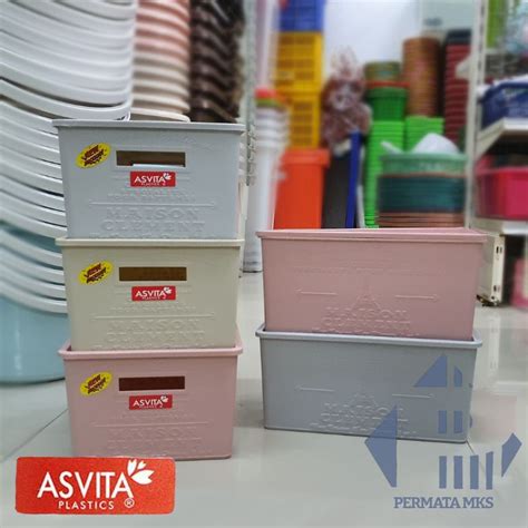 Jual Keranjang Tutup Medium Plastik Asvita Kotak Penyimpanan Organizer