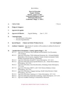 School Board Meeting Agenda Template