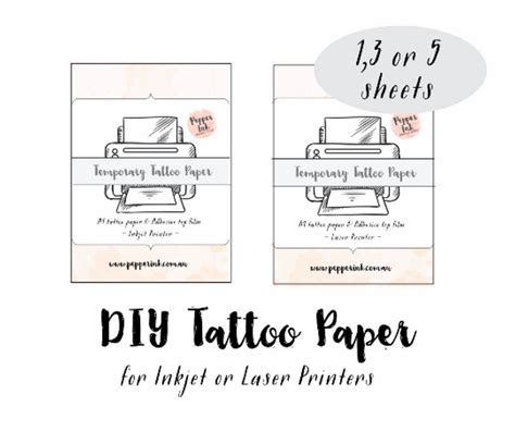 DIY temporary tattoo paper- inkjet printer | Pepper Ink