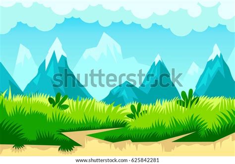 Cartoon Mountain Landscape Vector Stock Vector (Royalty Free) 625842281