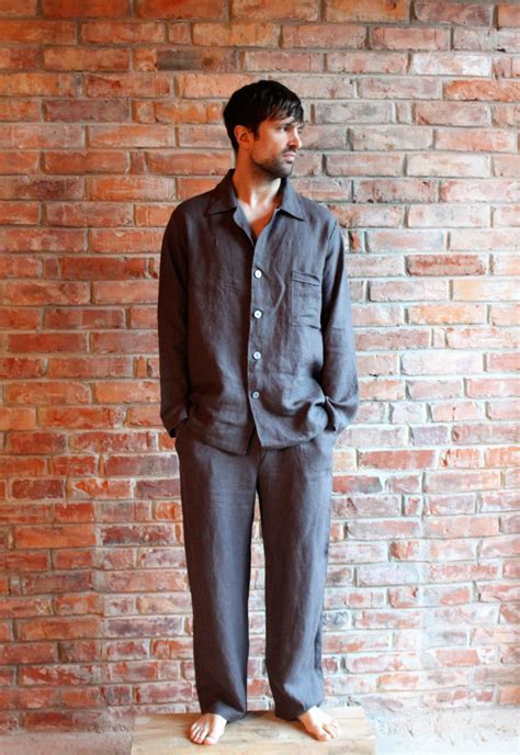 Mens Linen Pajama Etsy