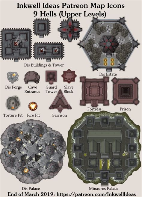 9 Hells Upper Levels City Map Icons Preview Inkwell Ideas