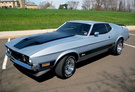 Blue 1973 Mach 1 Ford Mustang Fastback Photo Detail