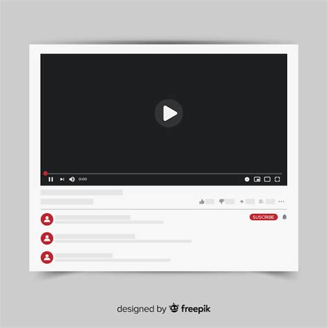 Youtube reproductor de vídeo plantilla vectorizada Vector Premium