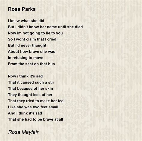 Rosa Parks - Rosa Parks Poem by Rosa Mayfair