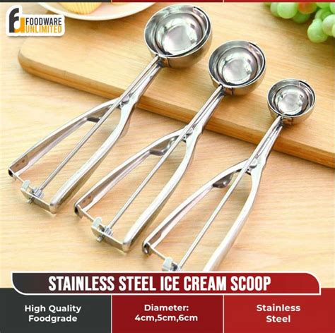 Stainless Steel Ice Cream Scoop Stainless Cookie Spoon Scooper 4 5 6cm