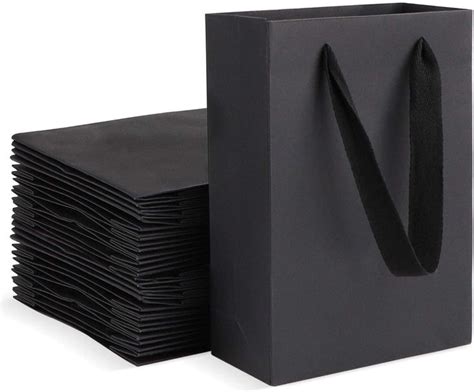 Eusoar Kraft Bags With Handles 20pcs 59 X 23 X 78 Black Kraft