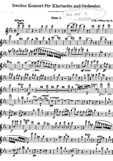 Clarinet Concerto No 2 In E Flat Major Op 74 Weber Carl Maria Von