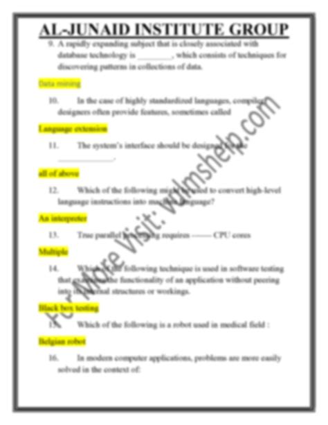 SOLUTION Cs101 Solved Mcqs Final Term By Junaid Studypool