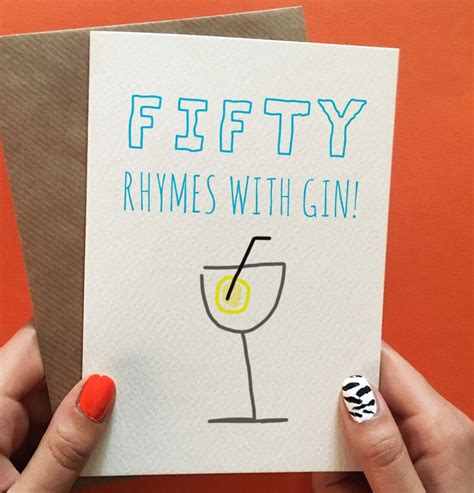 Funny 50th Birthday Card Gin 50th Birthday T For Husband Etsy